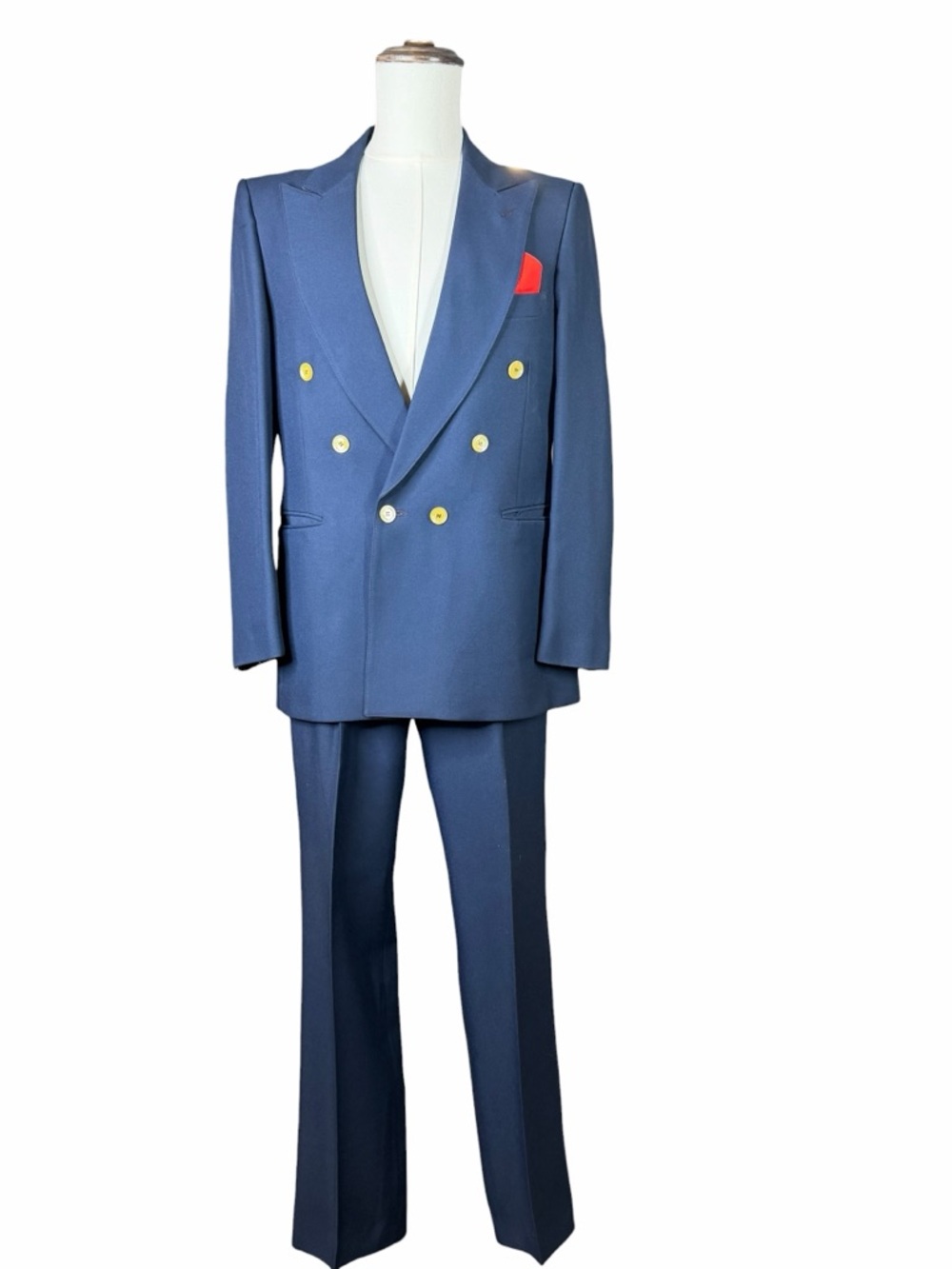 Maximilian Verde Navy Blue Double-Breasted 2-Piece Suit - Size 42R